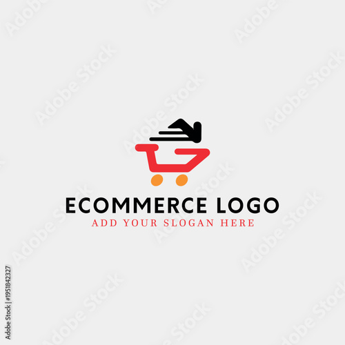 ecommerce online store logo design vector