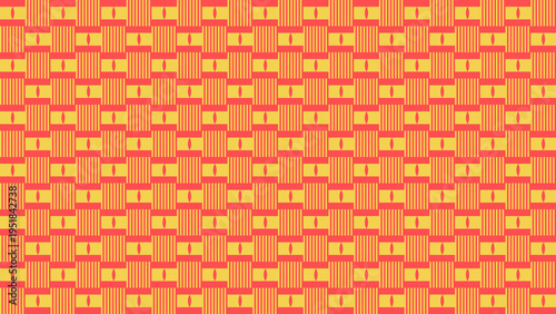 Orange and Yellow Geometric Woven Pattern Background vector illustration