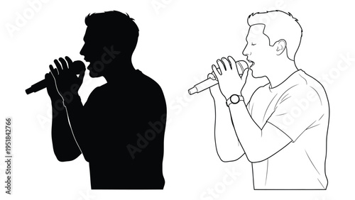 A man singing into a microphone