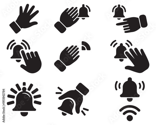 Smart Technology and Digital Wellness Icon Set with Smartphone Connectivity and Meditation Elements