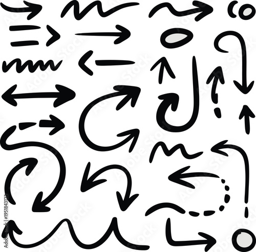 Hand drawn doodle arrows and symbols style 4