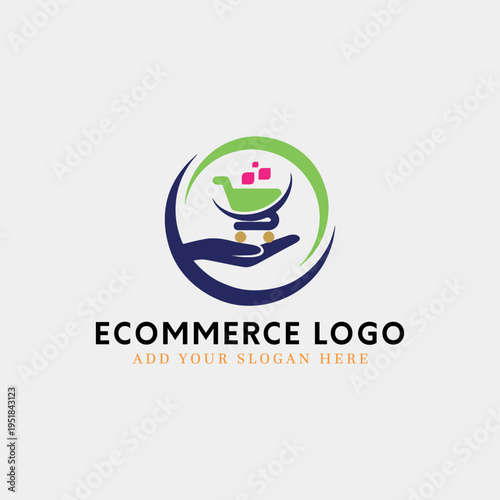 ecommerce online store logo design vector