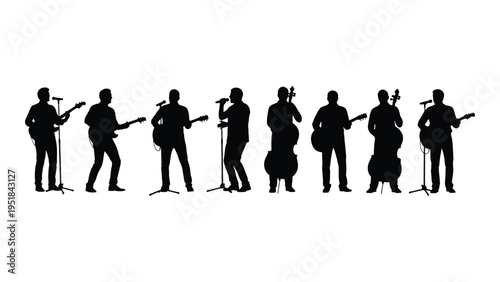 A group of musicians playing various instruments