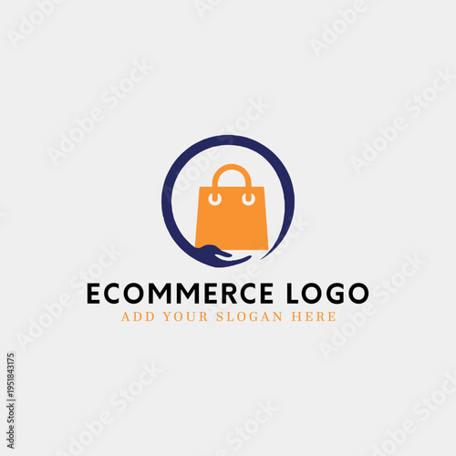 ecommerce online store logo design vector