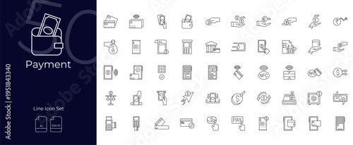 Payment Line Editable Icons set