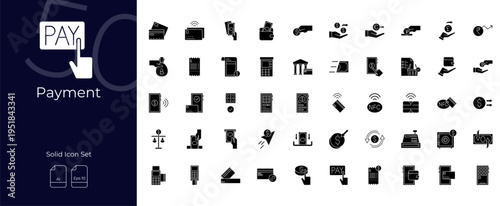 Payment Solid Editable Icons set