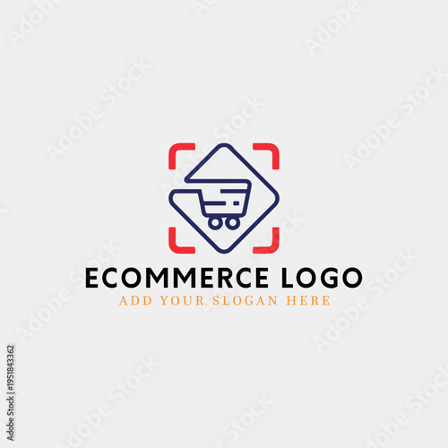 ecommerce online store logo design vector