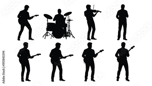 A group of musicians playing different instruments