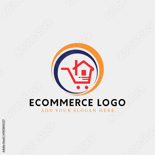 ecommerce online store logo design vector