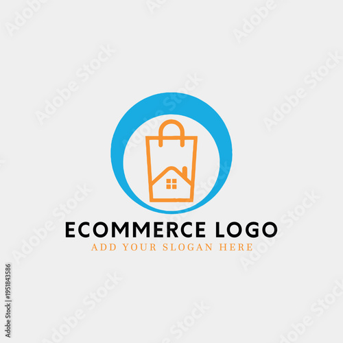 ecommerce online store logo design vector