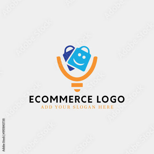 ecommerce online store logo design vector