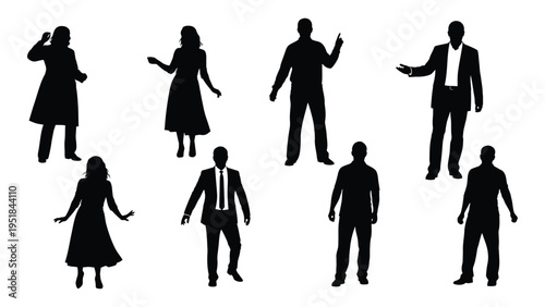 A group of people standing in different poses