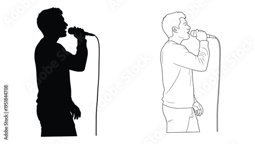 A man singing into a microphone