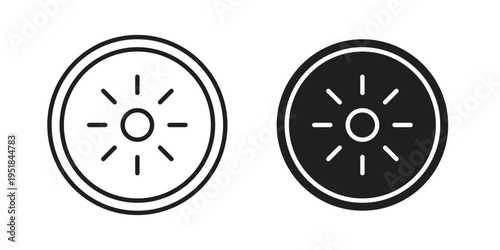 Kiwi icon set in black outline and fill. Editable icons