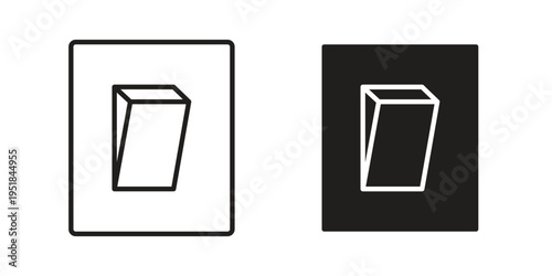 Light switch off icon set in black outline and fill. Editable icons
