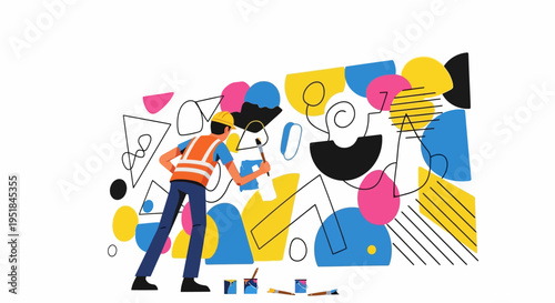 Innovative Creative Strategist Constructing a Bold Brand Identity Through Abstract Geometric Design