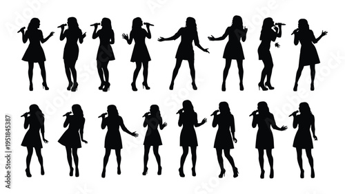 A group of women in various poses and outfits