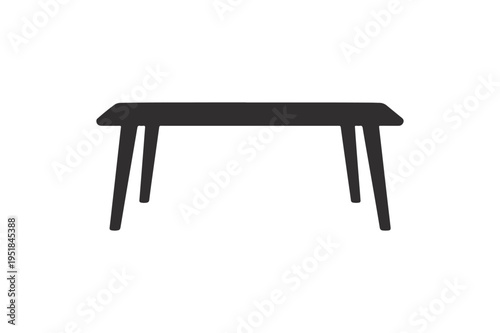 Table Silhouette Icon – Minimal Furniture Desk Vector Symbol