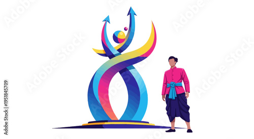 Modern Thai Business Expansion Concept: Scaling Success Through Cultural Heritage and Upward Growth Momentum in Southeast Asia