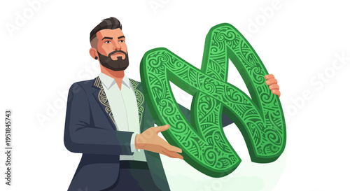 Modern Māori executive presenting a culturally-inspired corporate brand identity for global B2B marketing strategies