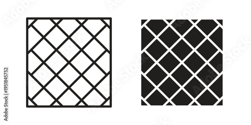 Mosquito net icon set in black outline and fill. Editable icons