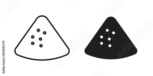 Mound icon set in black outline and fill. Editable icons