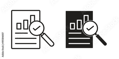 Overview icon set in black outline and fill. Editable icons