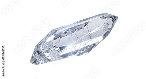 A crystal diamond in the Art Deco style on transparent background