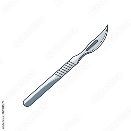 Medical scalpel isolated on clean white background illustration