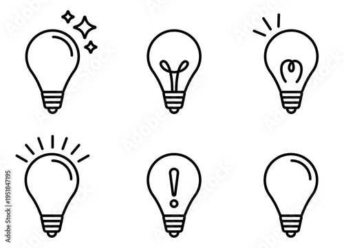 ひらめきや発見の電球アイコン