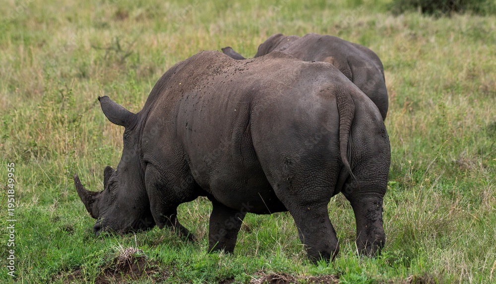 Fototapeta premium Black Rhinoceros close up in the savannah of the Nairobi National park in Kenya