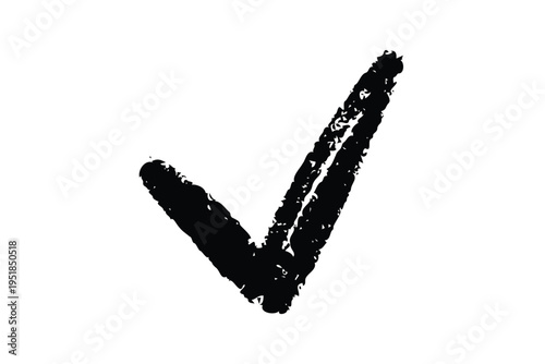 Bold Black Verified Checkmark Symbol for Business Approval, Quality Guarantee and Validation Isolated on White