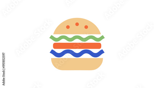 Easter eggs in a basket sit beside a delicious cheeseburger with lettuce, tomato, and cheese on a sesame bun isolated on white for a unique fast food meal