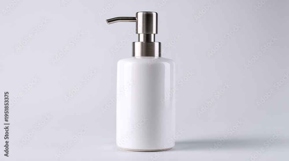 Fototapeta premium Sleek Soap Dispenser with Silver Pump - Stylish and Functional