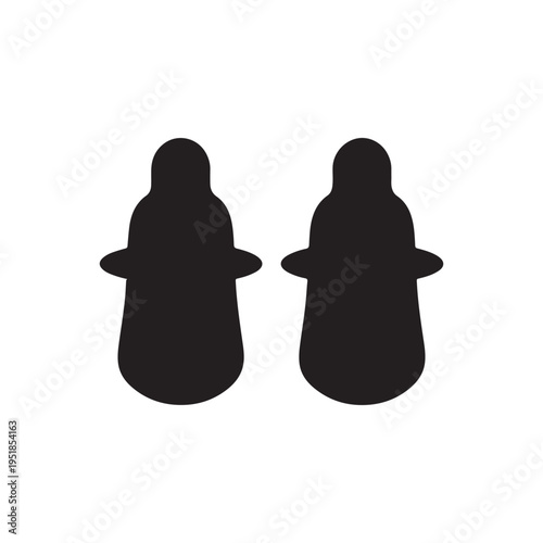 Earplugs hearing protection silhouette vector illustration on white background