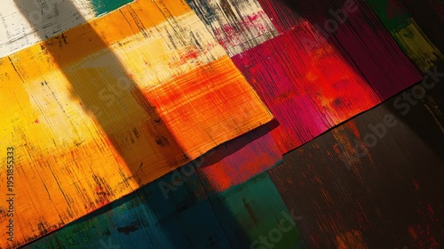 Vibrant Abstract Layers of Rich Color and Texture Illustrating Artistic Expression and Creative Design