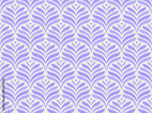 Damask leaves seamless pattern. Vector retro style background print. Decorative flower texture.