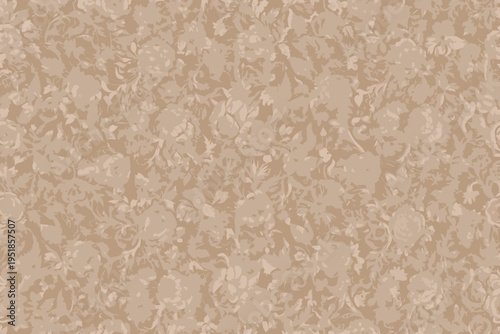 Subtle floral pattern in shades of beige and light brown tones