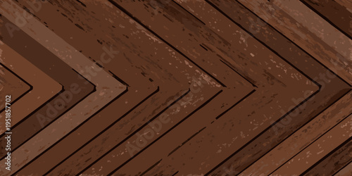 Abstract brown chevron pattern with varying shades and textured lines