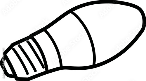 Modern Energy Efficient LED Light Bulb Black Outline Vector Illustration. Sustainable Electric Lamp Icon Design Element on White.