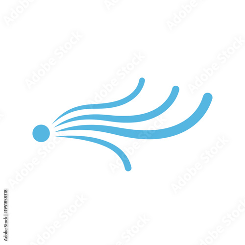 Abstract blue icon for air flow or wind movement