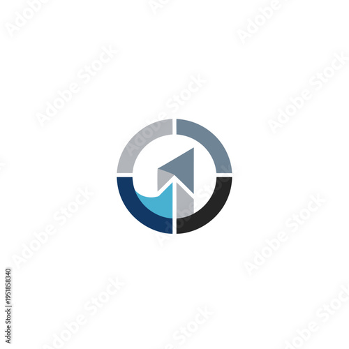 Free Download Abstract circular arrow logo design on white background - GFXLoad