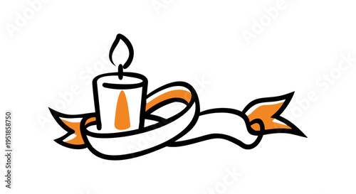 National Day for Truth and Reconciliation A Candle and Ribbon symbolizing remembrance and hope