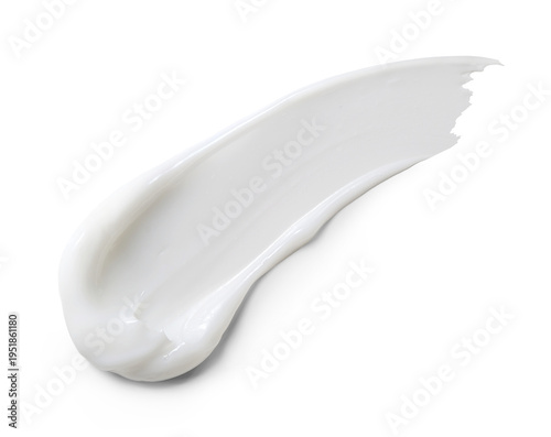 White cosmetic cream smear texture on a white or transparent background
