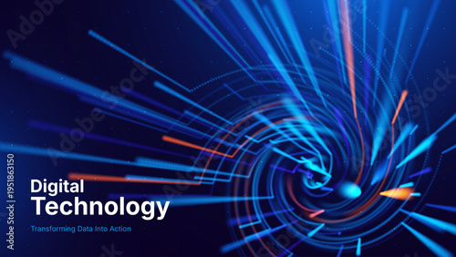 Dynamic Digital Streamlines and Fiber Optic Paths Highlighting Fast Data Transfer Technology. Ideal for Science Reports, Network Visualizations or Fast Speed Internet Concepts in Tech Marketing