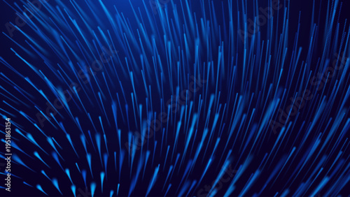 High-Tech Networking Background: Dynamic Optical Fiber Stream Symbolizing Fast Internet Data Transfer. Abstract Tech, Digital Connection and Network Design Vector.
