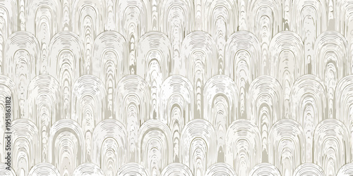 A repeating pattern of curved arching shapes in neutral tones