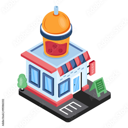 A premium download icon of soda drink shop 
