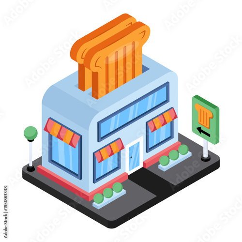 A creative design icon of bakery shop