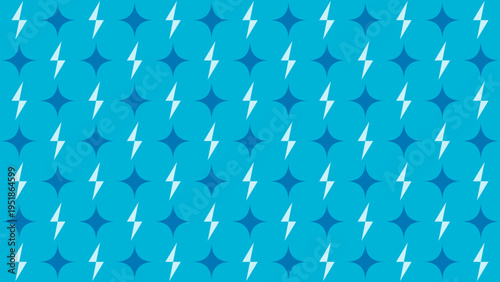 Blue Seamless Pattern with Lightning Bolts vector illustration